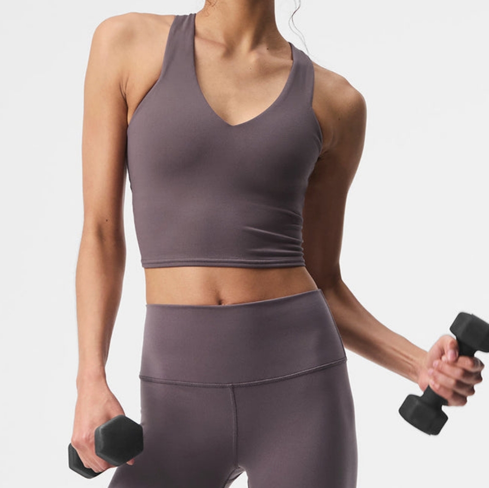 Alo Yoga Airbrush Real Bra Tank in Raisinette Size S